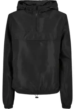 Всепогодная куртка URBAN CLASSICS " Urban Classics Women's Ladies Recycled Basic Pullover Jacket" (1 шт.), с капюшоном, черный
