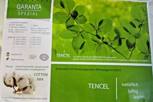 Всесезонное одеяло Garanta 155х220 см. 100% Лиоцелл. Чехол из лиоцелла органический хлопок.