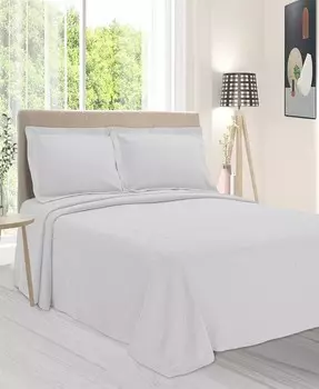 Всесезонный комплект из 2-х покрывал Paisley Matelasse из 100 % хлопка, двойное Superior, белый