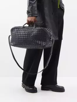 Всплывающая мини-сумка из кожи intrecciato Bottega Veneta, черный
