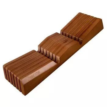 Вставка для ножей Nirosta из прочного бука. Необорудованная вставка для ножей в ящик с местом для 6 ножей. Защищает лезвия кухонных ножей Fackelmann