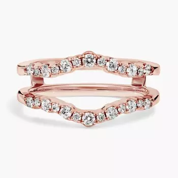 Вставка с изогнутым бриллиантом Crescendo из розового золота 14 карат (3/8 карата, двойной). Blue Nile