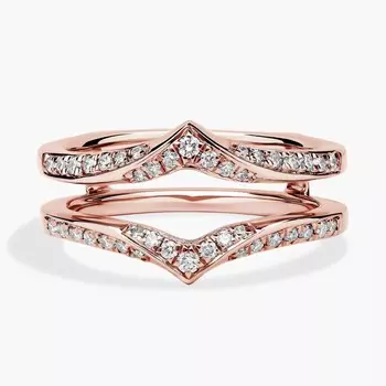 Вставка с заостренным бриллиантом из 18-каратного розового золота (1/4 карата, двойной огранки) Blue Nile