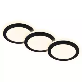 Встраиваемые светодиодные светильники Briloner Leuchten, комплект из 3 шт., встроенный светодиодный модуль, класс защиты IP44, черно-белый