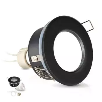 Встраиваемый прожектор плоский OH34 матовый черный встраиваемые светильники тонкий потолочный прожектор из алюминия IP44 светодиодный прожектор с лампочкой 3000K + керамический светильник KOBI