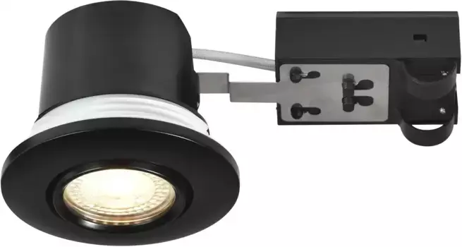 Встраиваемый светильник для ванной комнаты Nordlux "Umberto", класс защиты IP44, 7,9 см, для лампочек GU10 7,9 см, Высота: 8 см, черный