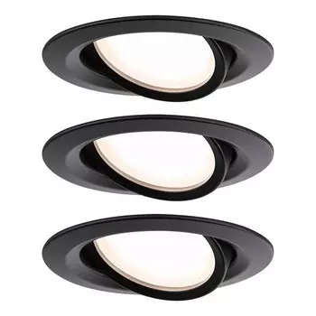 Встраиваемый светильник Paulmannn Nova Plus Coin 3 шт, черный