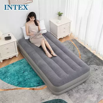 Встроенный электрический насос Intex, USB-зарядка, одинарный надувной матрас, домашняя портативная складная автоматическая надувная кровать 64112