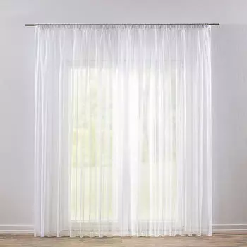 Вуаль gardine с рюшами и свинцовой тесьмой Dekoria, белый