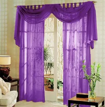 Вуаль в комплекте НАБОР ШТОР 3 шт., черный, 60999 Astek, фиолетовый