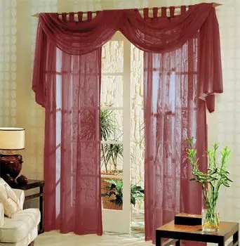 Вуаль в комплекте НАБОР ШТОР 3 шт, желтый, 60999 Astek, бордовый