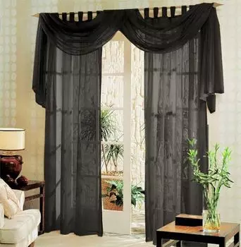 Вуаль велюровая бархатная с люверсами 250 см золото затемнение Astek, черный