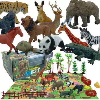 ВУПИ Набор Фигурки Сафари + Коврик 24 шт. Woopie