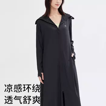 VVCVVC солнцезащитная одежда для женщин, летнее длинное ледяное шелковое пальто с защитой от ультрафиолета, модная черная шаль