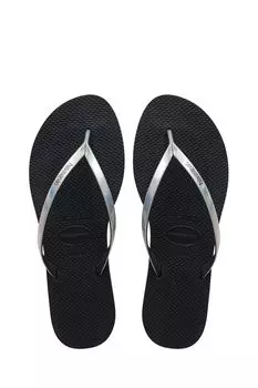 Вы металлические шлепанцы Havaianas, черный