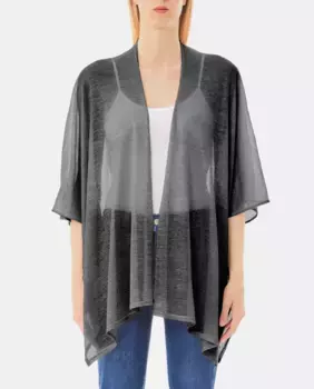 ВЯЗАНОЕ ПОНЧО С ЛЮРЕКСОМ LIUJO, черный