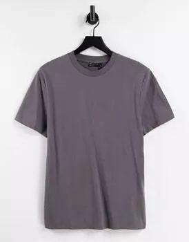Выбеленная черная футболка с круглым вырезом ASOS DESIGN - BLACK