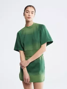 Выбеленная на солнце футболка с круглым вырезом и рукавами реглан Calvin Klein
