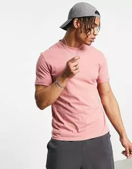 Выбеленная розовая футболка с отворотами ASOS DESIGN