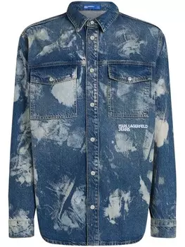 Выбеленная рубашка из переработанного хлопка Karl Lagerfeld Jeans, синий