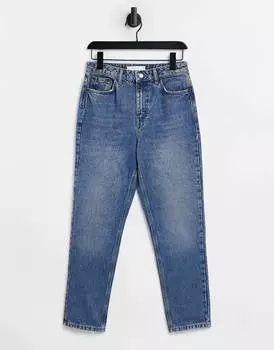 Выбеленные синие джинсы Mom Topshop