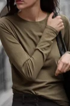 Выцветевшая хлопковая футболка ZARA, оливково-зеленый