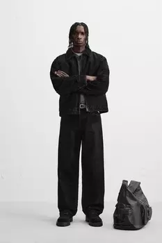 Выцветевшая текстурная куртка ZARA, черный