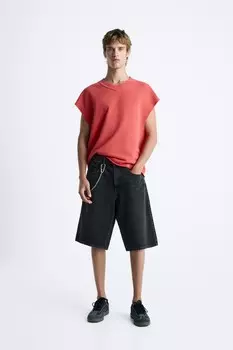 Выцветевшая толстовка-майка ZARA, красный