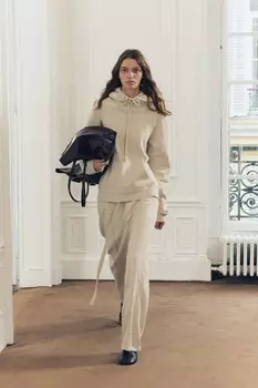 Выцветевшая толстовка с капюшоном ZARA, цвет stone