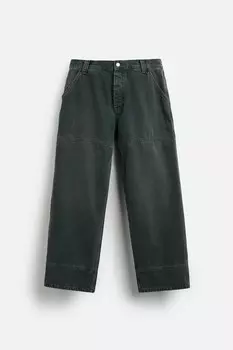 Выцветевшие мешковатые брюки ZARA, угольно-серый