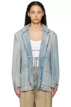 Выцветшая джинсовая куртка Msgm, синий
