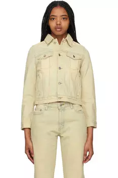 Выцветшая джинсовая куртка We11Done, бежевый