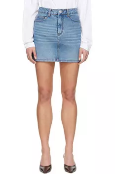 Выцветшая джинсовая мини-юбка Ami Paris, синий