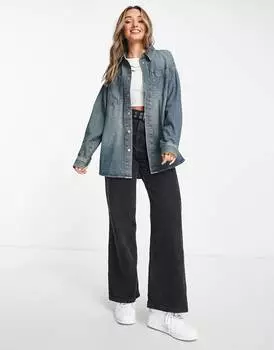 Выцветшая джинсовая рубашка оверсайз ASOS DESIGN