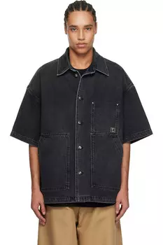 Выцветшая джинсовая рубашка Wooyoungmi, черный