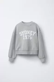 Выцветшая толстовка с надписью ZARA, цвет Light grey