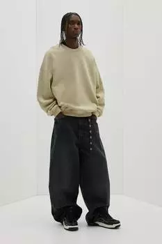 Выцветшая толстовка свободного кроя. H&M, бежевый