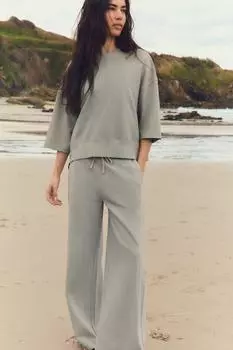 Выцветшая толстовка ZARA, цвет Blue grey