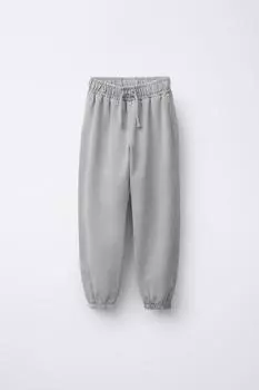 Выцветшие брюки для бега трусцой ZARA, цвет Light grey