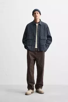 Выцветшие брюки ZARA, темно-коричневый