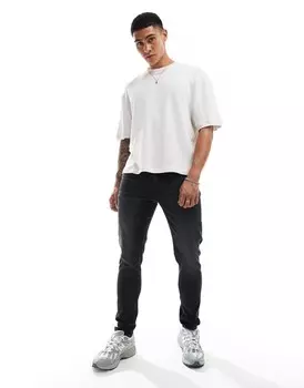 Выцветшие черные джинсы скинни ASOS DESIGN