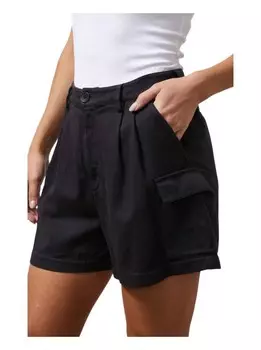 Выцветшие черные шорты карго из мягкого твила Monrow