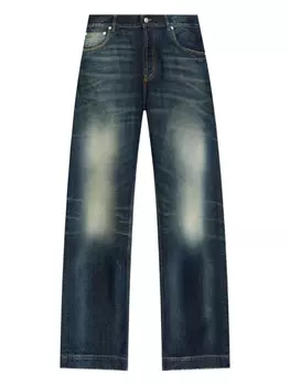 Выцветшие джинсы Alexander McQueen, синий