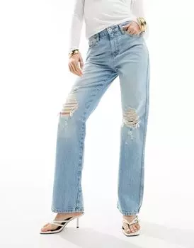 Выцветшие голубые джинсы прямого кроя River Island