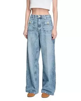 Выцветшие прямые джинсы Blue Jean Sandro, синий