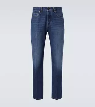 Выцветшие прямые джинсы средней посадки Givenchy, Dark Blue