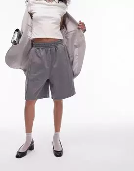 Выцветшие серые удлинённые шорты Topshop