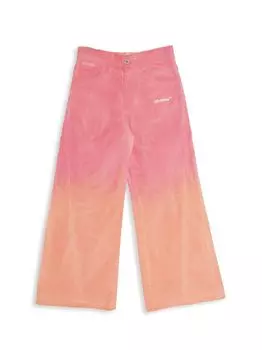 Выцветшие широкие брюки Little Girl's & Girl's Helvetica Off-White, розовый