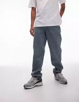 Выцветшие синие джинсы Topman прямого кроя