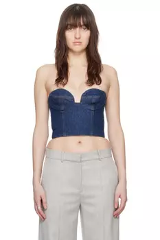 Выцветший джинсовый топ Magda Butrym, синий